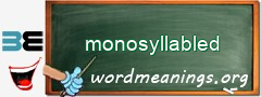 WordMeaning blackboard for monosyllabled